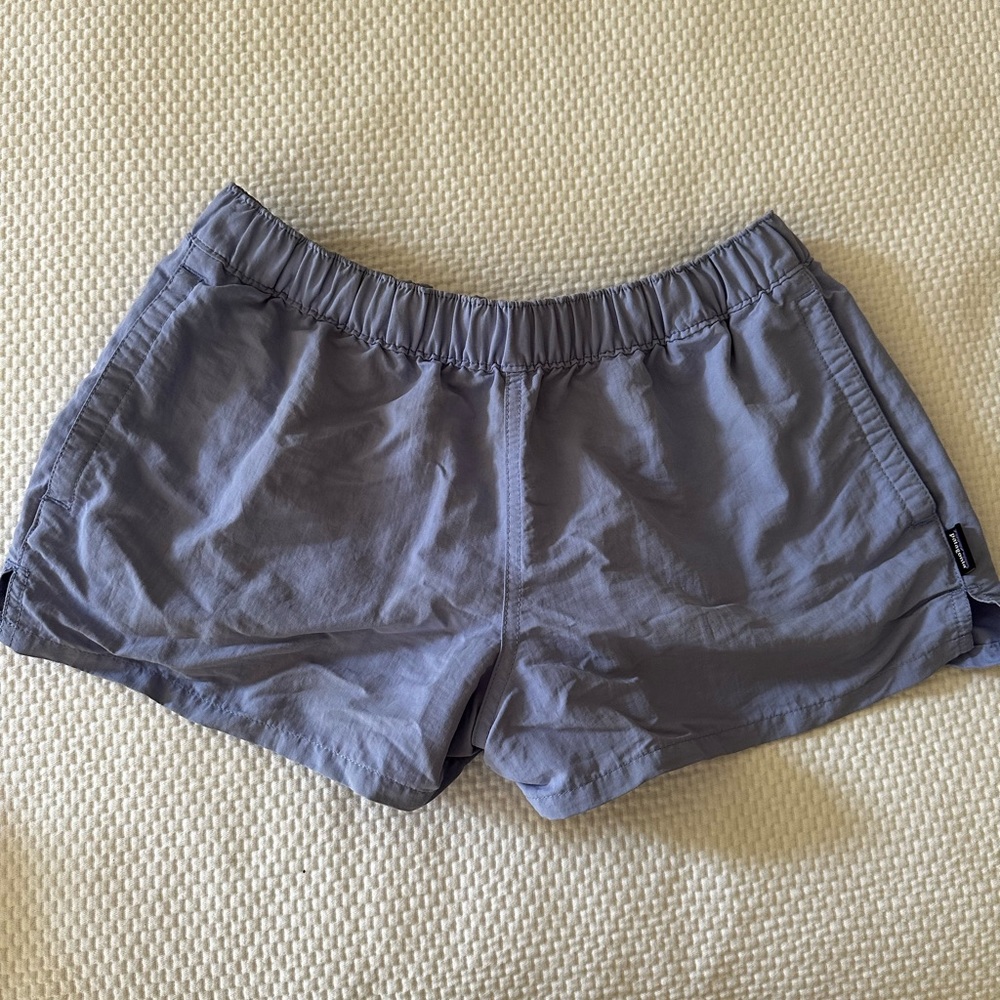 Purple Patagonia women’s baggies, 2.5’ inseam